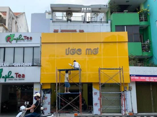 Thiết kế bảng hiệu quảng cáo cho cửa hàng Ước Mơ Chay